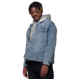 JA Logo'd Denim Sherpa Jacket